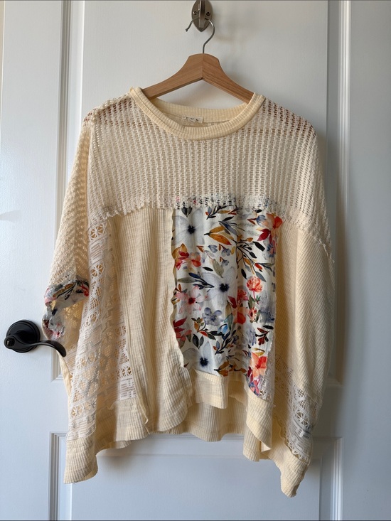POL Tops - POL Cream Lightweight Open Knit Top